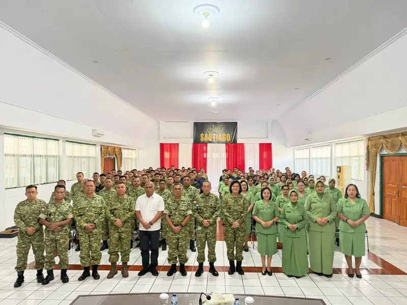 Perkuat Mental dan Keharmonisan Keluarga, Korem 131/Santiago Gelar Penyuluhan Bintalroh serta Rikkeswa